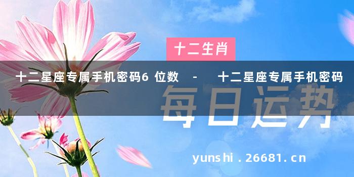 十二星座专属手机密码6位数 - 十二星座专属手机密码